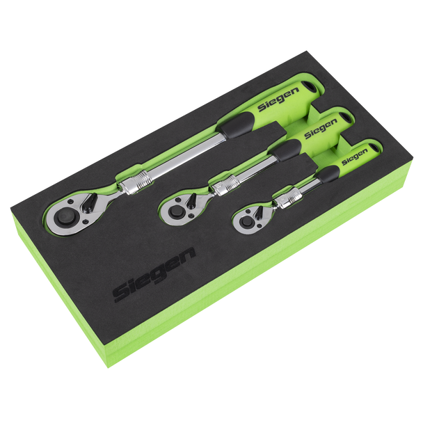 Sealey S01285 ⏐ Siegen Extendable Ratchet Wrench Set 3pc