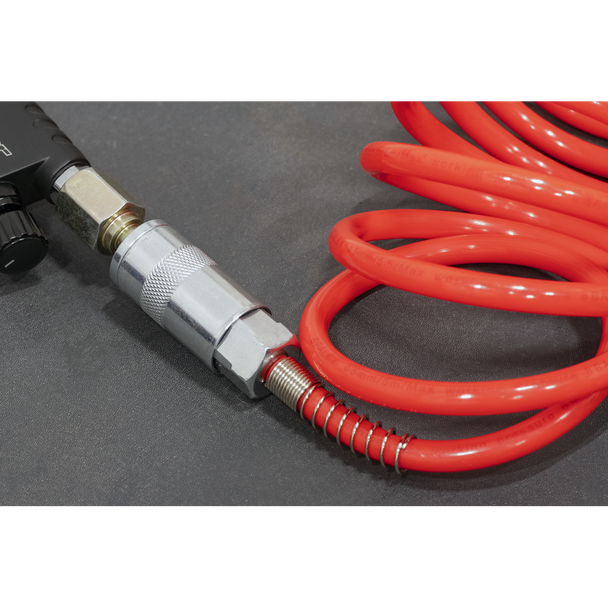 Sealey SA305  | PE Coiled Air Hose with Couplings 5m x 5mm