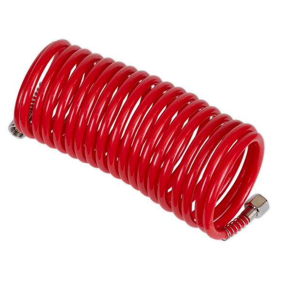 Sealey SA335 | PE Coiled Air Hose with 1/4"BSP Unions 5m x 5mm