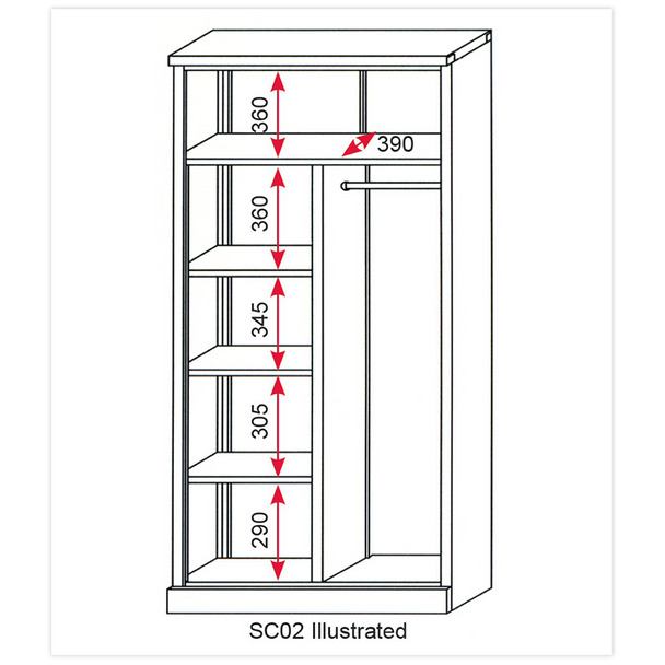 Sealey SC02 ⏐ Floor Cabinet 2 Door 4 Shelf & Hanging Rail