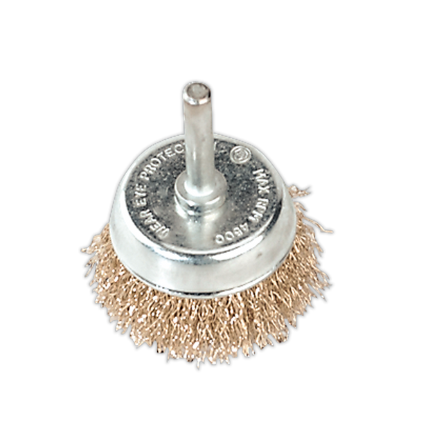 Sealey SCB50 ⏐ 50mm Crimped Wire Cup Brush with 6mm Shaft
