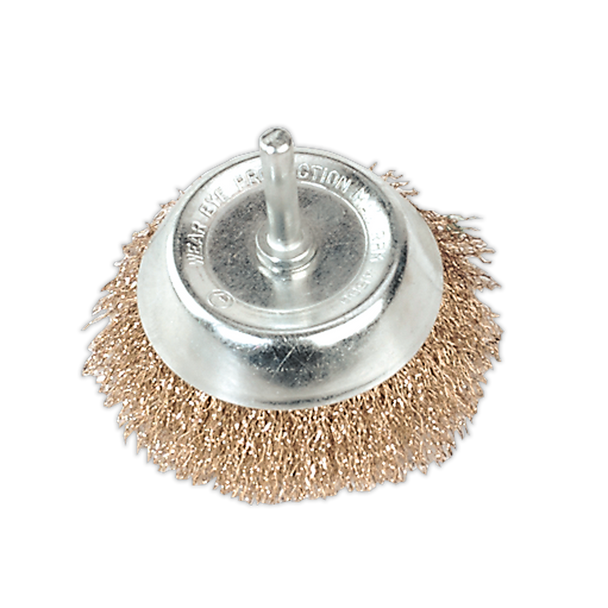 Sealey SCB75 ⏐ 75mm Crimped Wire Cup Brush with 6mm Shaft