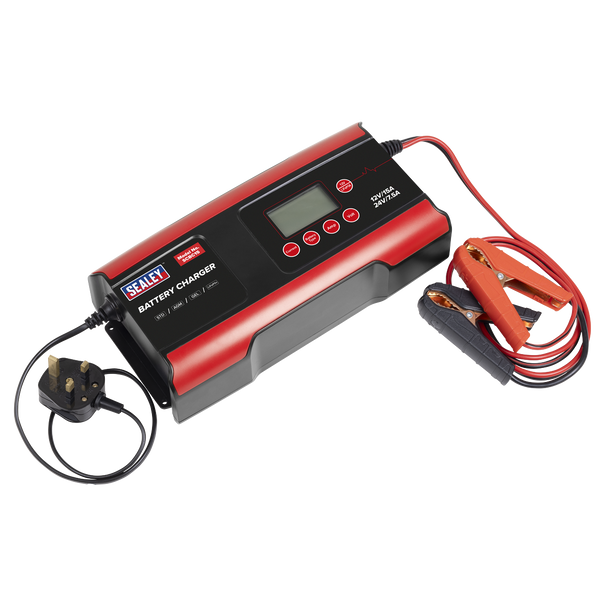Sealey SCBC15 ⏐ 12/24V Compact Smart Battery Charger & Maintainer 15A