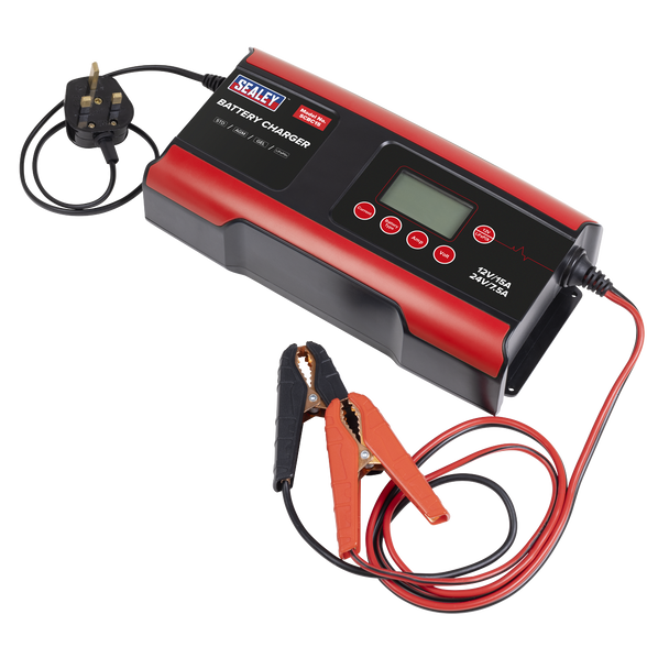 Sealey SCBC15 ⏐ 12/24V Compact Smart Battery Charger & Maintainer 15A