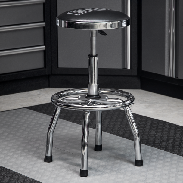 Sealey SCR17 ⏐ Pneumatic Stool Heavy-Duty Workshop with Adjustable Height Swivel Seat