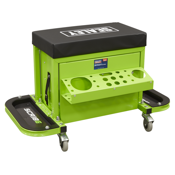 Sealey SCR18G ⏐ Mechanic's Utility Seat & Toolbox - Green