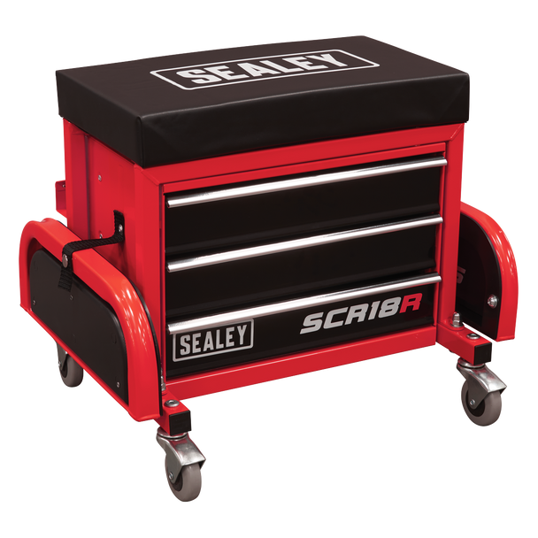 Sealey SCR18R ⏐ Mechanic's Utility Seat & Toolbox - Red