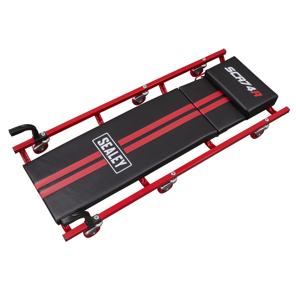 Sealey SCR74 ⏐ American-Style Deluxe Creeper with Steel Frame, 6 Wheels & Adjustable Headrest 40"