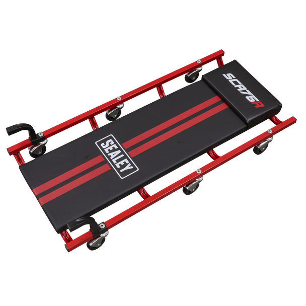 Sealey SCR75 ⏐ 36" Deluxe American-Style Creeper with Steel Frame & 6 Wheels - Red
