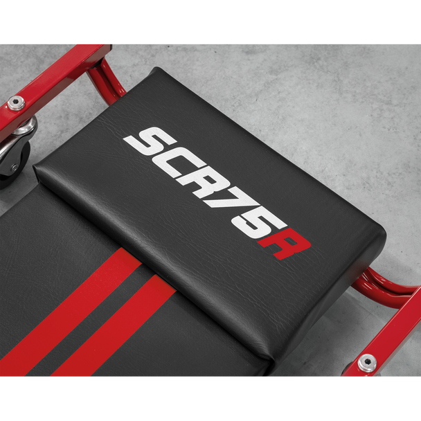 Sealey SCR75 ⏐ 36" Deluxe American-Style Creeper with Steel Frame & 6 Wheels - Red