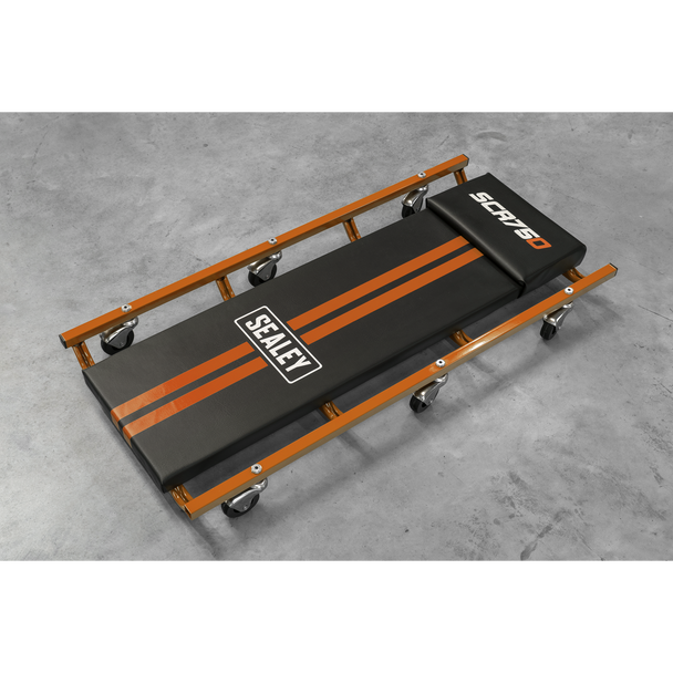 Sealey SCR75O ⏐ American-Style Deluxe Creeper 36" with Steel Frame & 6 Wheels - Orange