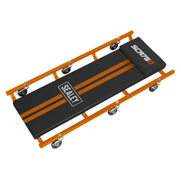 Sealey SCR75O ⏐ American-Style Deluxe Creeper 36" with Steel Frame & 6 Wheels - Orange