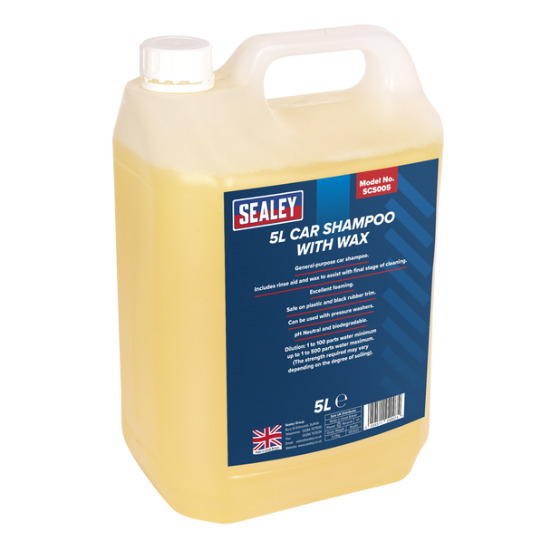 Sealey SCS005 ⏐ Car Shampoo with Wax 5L