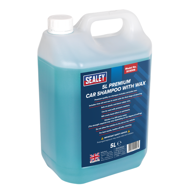Sealey SCS006 ⏐ Car Shampoo Premium with Wax 5L