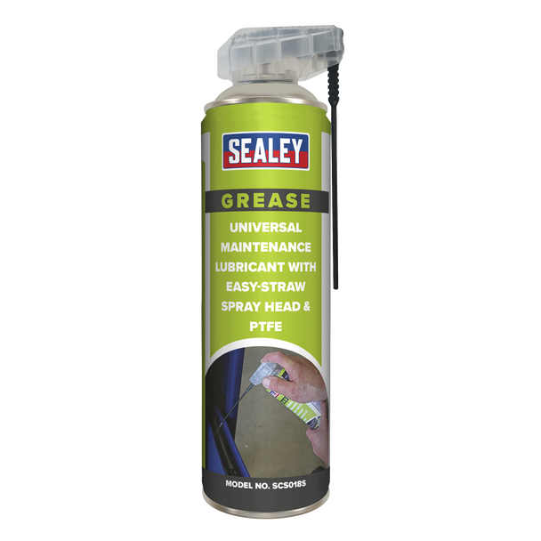 Sealey SCS018S⏐ Universal Maintenance Lubricant with Easy-Straw Spray Head & PTFE 500ml