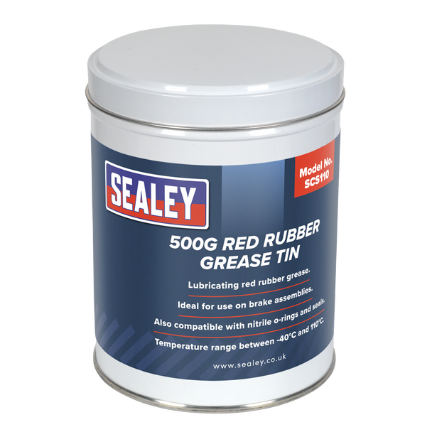Sealey SCS110 |Red Rubber Grease Tin 500g