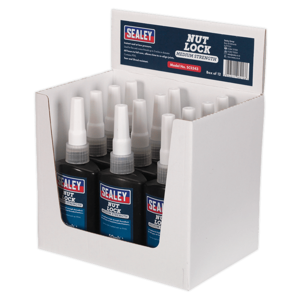 Sealey SCS243 ⏐ Medium Strength Nut Lock 50ml - Pack of 12