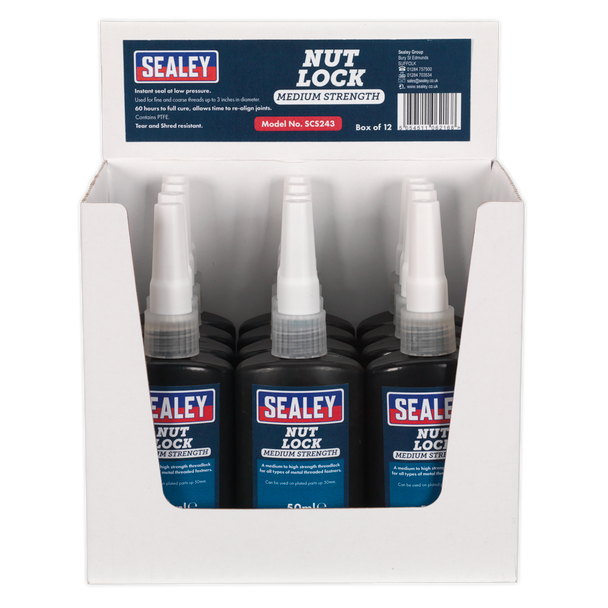 Sealey SCS243 ⏐ Medium Strength Nut Lock 50ml - Pack of 12