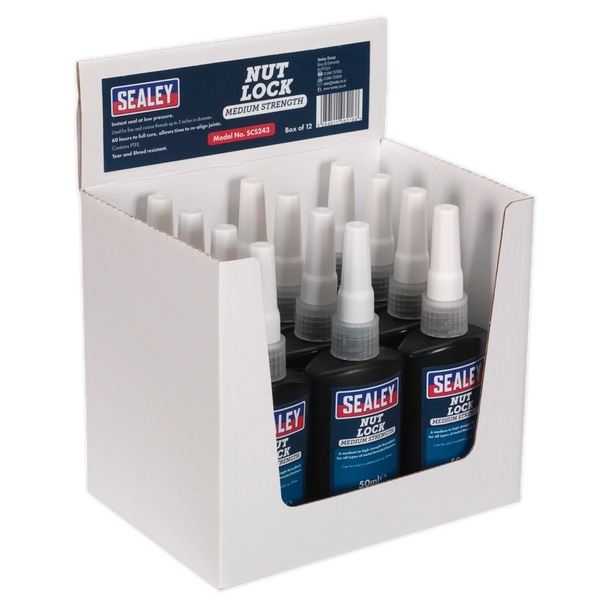Sealey SCS243 ⏐ Medium Strength Nut Lock 50ml - Pack of 12