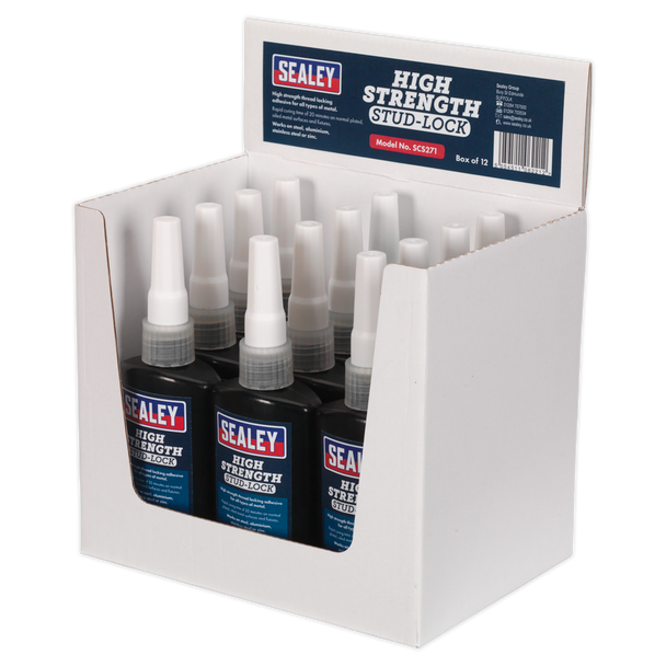 Sealey SCS271 ⏐ High Strength Stud Lock 50ml - Pack of 12