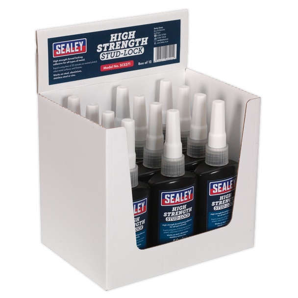 Sealey SCS271 ⏐ High Strength Stud Lock 50ml - Pack of 12