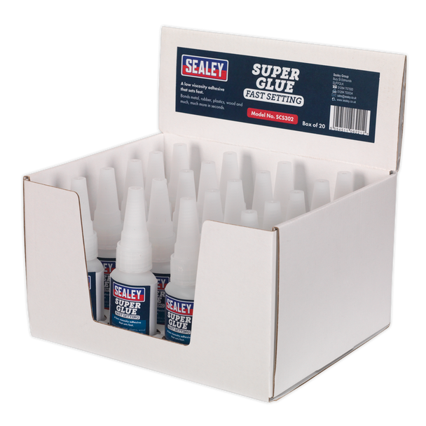 Sealey SCS302 ⏐ Fast Setting Super Glue 20g - Pack of 20