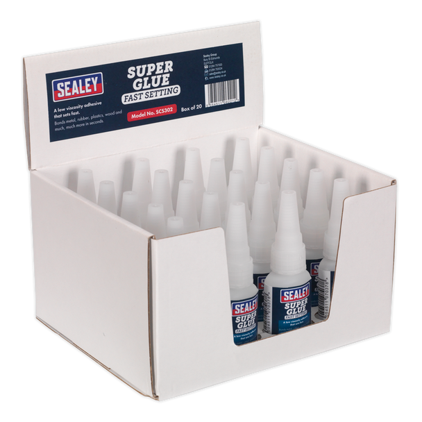 Sealey SCS302 ⏐ Fast Setting Super Glue 20g - Pack of 20