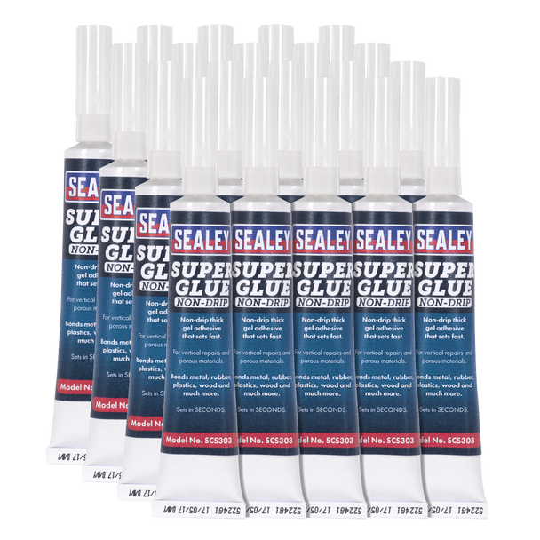 Sealey SCS303 ⏐ Non-Drip Gel Super Glue 20g - Pack of 20