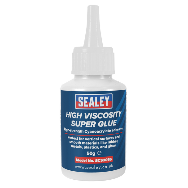Sealey SCS305S ⏐ High Viscosity Super Glue - Cyanoacrylate Adhesive, Fast-Bonding Formula 50g - Clear