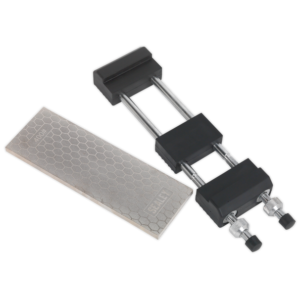 Sealey SCSS1 ⏐ Combination Diamond Sharpening Whetstone with Adjustable Stone Holder
