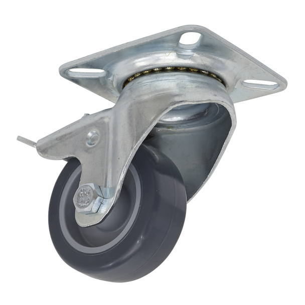 Sealey SCW250SPL ⏐ 50mm Castor Wheel with Swivel Plate & Total Lock