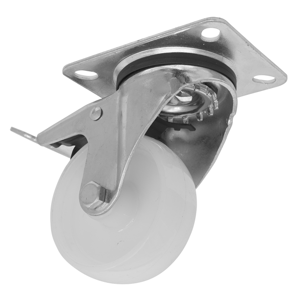Sealey SCW480SPLEM ⏐ 80mm Castor Wheel with Swivel Plate & Total Lock
