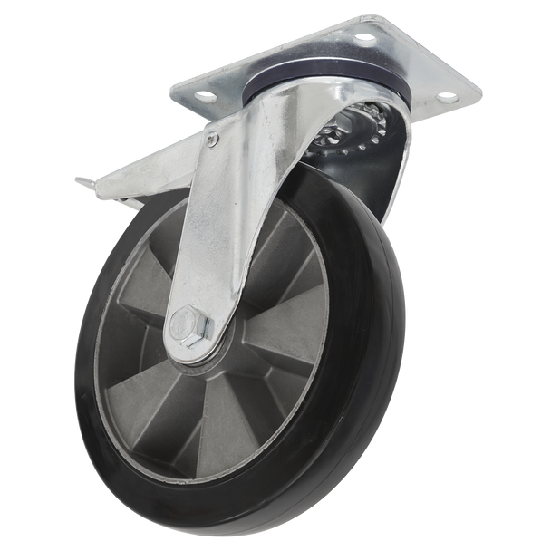 Sealey SCW5200SPLEM ⏐ 200mm Castor Wheel with Swivel Plate & Total Lock