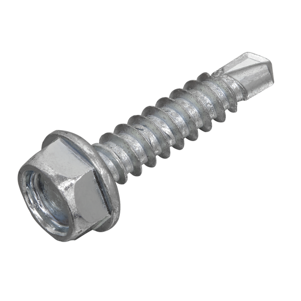 Sealey SDHX4219 ⏐ Zinc Plated Self-Drilling Hex Head Screw 4.2 x 19mm - Pack of 100