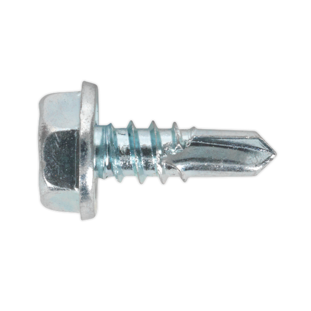 Sealey SDHX4813 ⏐ Zinc Plated Self-Drilling Hex Head Screw 4.8 x 13mm - Pack of 100