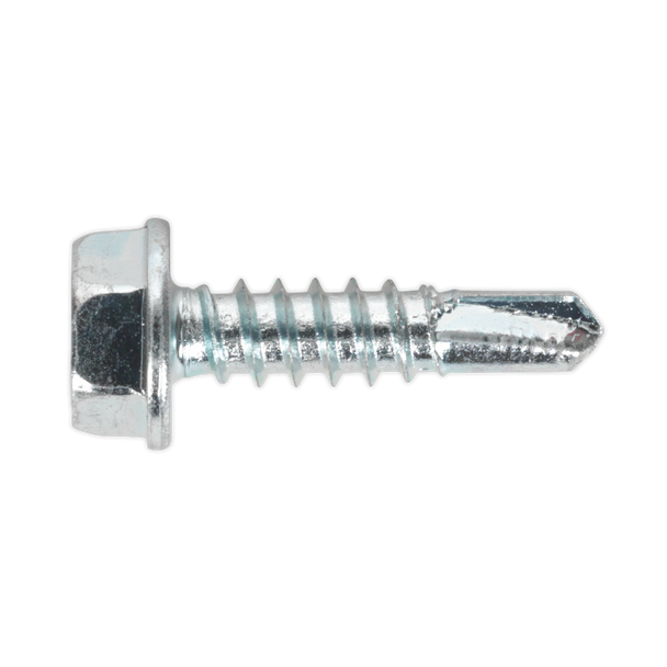 Sealey SDHX4819 ⏐ Zinc Plated Self-Drilling Hex Head Screw 4.8 x 19mm - Pack of 100