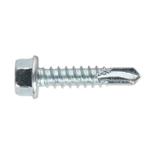 Sealey SDHX5525 ⏐ Zinc Plated Self-Drilling Hex Head Screw 5.5 x 25mm - Pack of 100