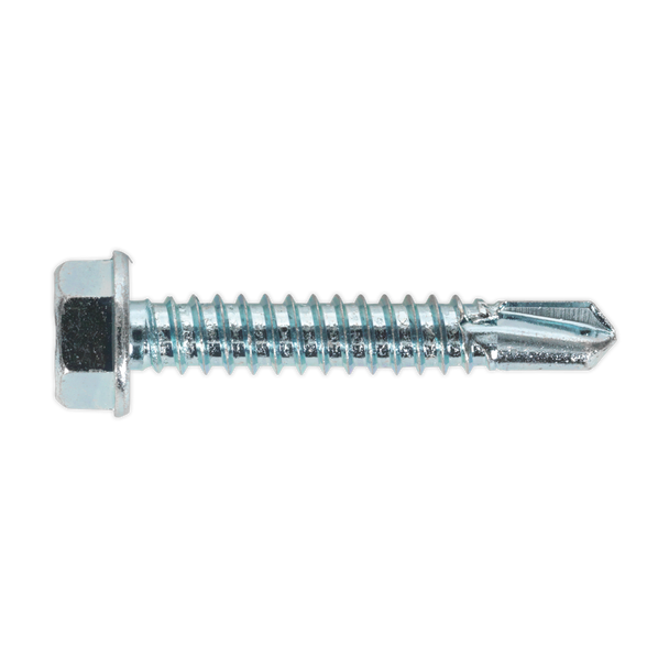 Sealey SDHX6338 ⏐ Zinc Plated Self-Drilling Hex Head Screw 6.3 x 38mm - Pack of 100