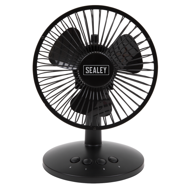 Sealey SFF6USB ⏐ 3-Speed Oscillating USB Desk Fan 6"