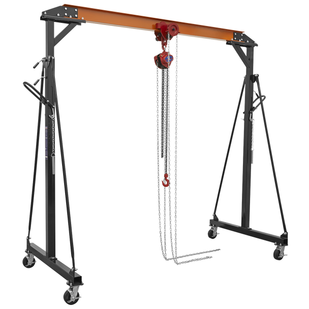 Sealey SG1000KITG ⏐ Portable Adjustable Gantry Frame with Geared Trolley Combo 1 Tonne