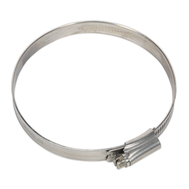 Sealey SHCSS4 ⏐ Stainless Steel Hose Clip 80-100mm - Pack of 5