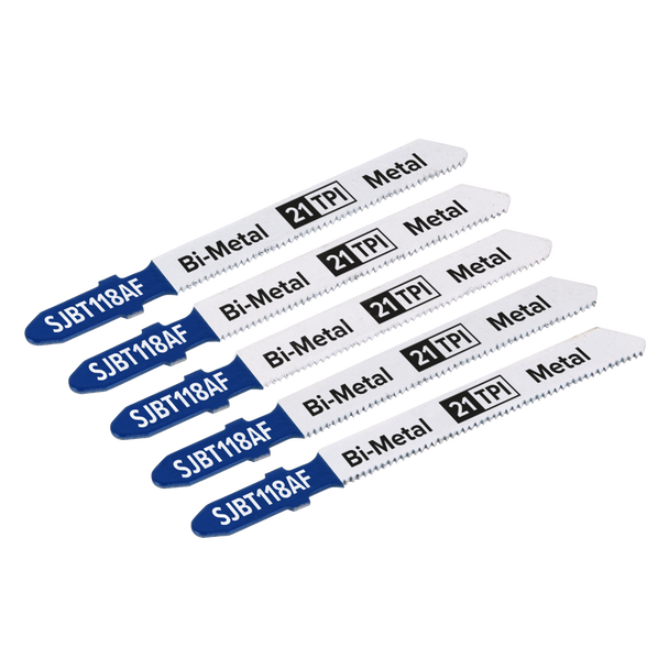 Sealey SJBT118AF ⏐ Jigsaw Blade for Metal 75mm 21tpi - Pack of 5