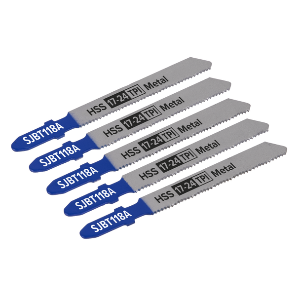 Sealey SJBT118A ⏐ Jigsaw Blade for Metal 92mm 17-24tpi - Pack of 5