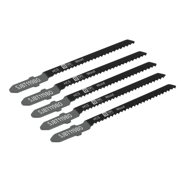 Sealey SJBT119BO ⏐ Jigsaw Blade for General Wood 75mm 12tpi - Pack of 5