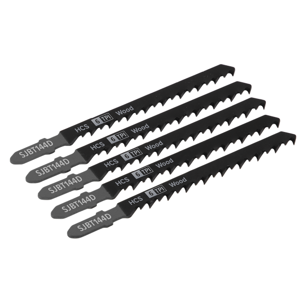 Sealey SJBT144D ⏐ Jigsaw Blade for General Wood 100mm 6tpi - Pack of 5