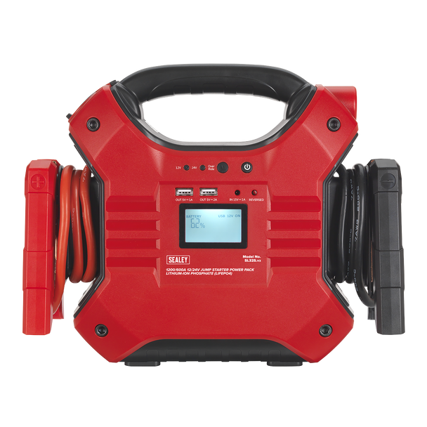 Sealey SL32S ⏐ 12/24V Jump Starter Power Pack Lithium-ion Phosphate (LiFePo4) 1200/600 Peak Amps