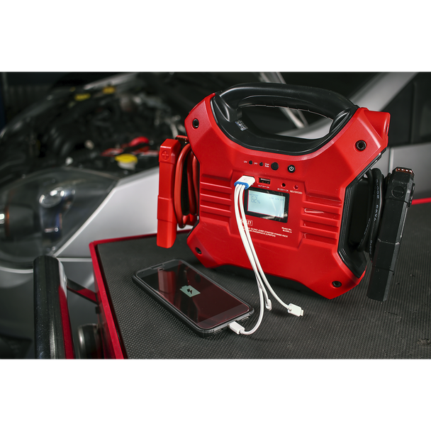 Sealey SL32S ⏐ 12/24V Jump Starter Power Pack Lithium-ion Phosphate (LiFePo4) 1200/600 Peak Amps