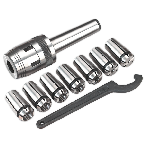 Sealey SM2502MCS ⏐ Mill Chuck Set MT3-M12 4-16mm