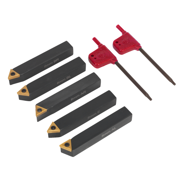 Sealey SM3025CS2 ⏐ Indexable Lathe Turning Tool Set 8mm 5pc