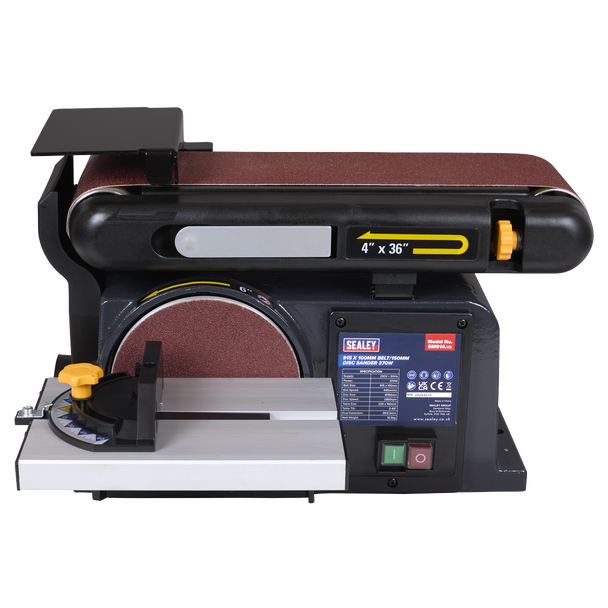 Sealey SM914 ⏐ 915 x 100mm Belt/150mm Disc Sander 370W/230V